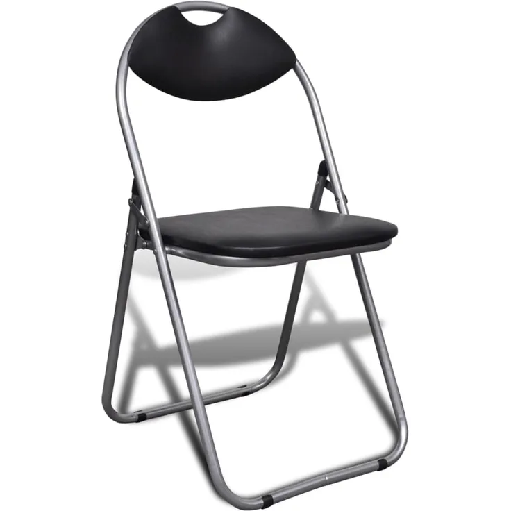 vidaXL Klappbare Esszimmerstühle 6 Stk. Schwarz Kunstleder und Stahl 241494