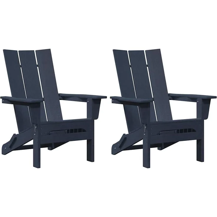 vidaXL Gartenstuhl 2 pcs Marineblau 80,5 x 74,5 x 92 cm Polyethylen 3335819 – Bild 1