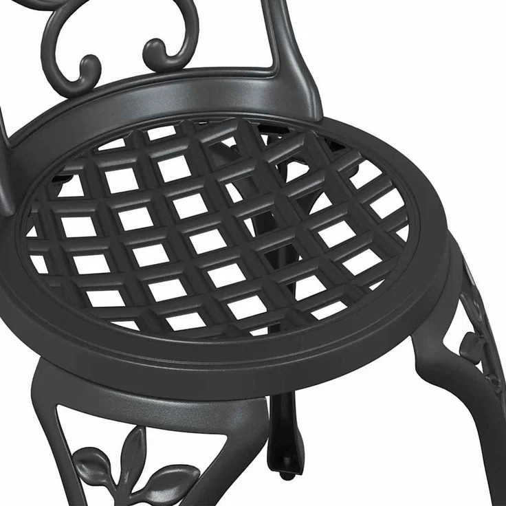 vidaXL Garten Bistro Set 3 pcs Schwarz Aluminium 42002383 – Bild 10