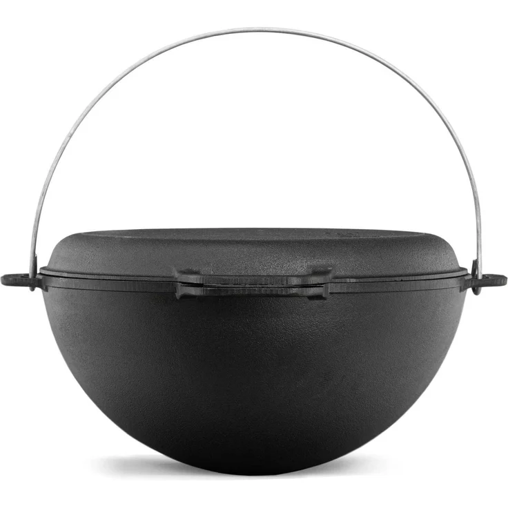 Ø40 Uchag 2mm stahl Utschak Utschag Campingofen 12L Gusseisen Kazan mit Gusseisen Deckel-Grillpfanne Kasan Feuerstelle Feldküche Außenküche Eintopfofen Gulaschkanone – Bild 6