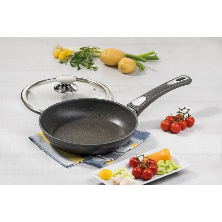 Genius Pfannen-Set Bonafit Ø 20, 24, 28 cm, inkl. Rainbow Schwämme, Set 9-tlg, Edelstahl 18/10 (Set, 9-tlg, Bonafit - Pfannen 20cm, 24cm, 28cm, 2x Deckel, 2x Einleger, 2x Schwamm), abnehmbarer Griff, hitzebeständig, spülmaschinengeeignet – Bild 3