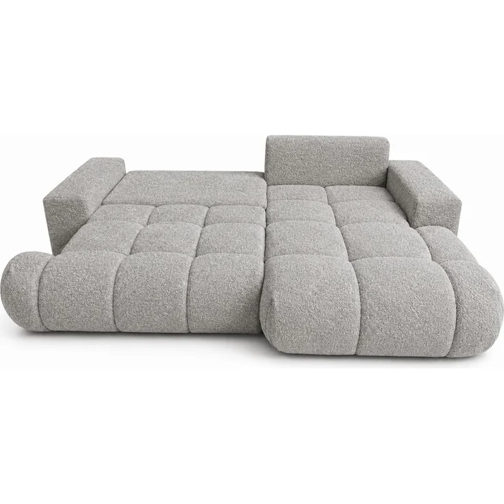 KRISAN MÖBEL Ecksofa BUBBLE in Grau mit Schlaffunktion & Ottomane rechts, modernes Polstersofa, 275 × 73 x 170 cm, Liegefläche 160 × 216 cm – Bild 2