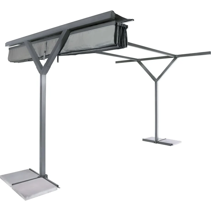 Primaster Raffpavillon Easy 3x3,6m Pavillon anthrazit Sonnenschutz Gartenzelt – Bild 2