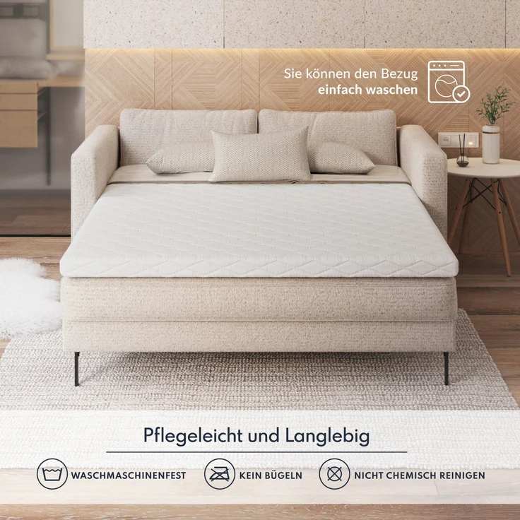 Topper 160x200 cm Matratzenauflage mit HR-Schaum Visco 7 cm Schoner H3 – Bild 7