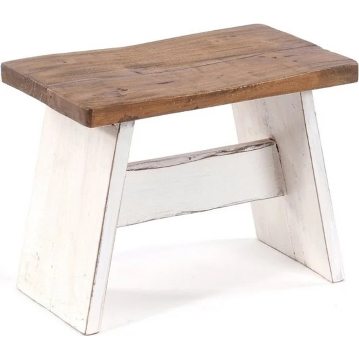 DESIGN DELIGHTS Hocker SITZBÄNKCHEN "SCHEMEL 40", Altholz massiv, 31x40x25cm, Fußhocker, F – Bild 4