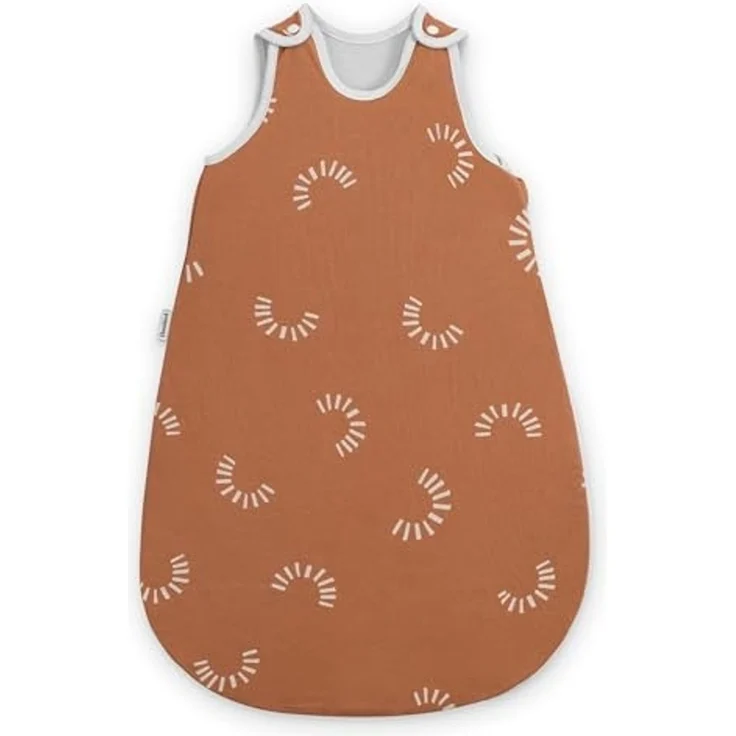 Ehrenkind® Baby Sommerschlafsack Rund | Bio-Baumwolle | Sommer Schlafsack Gr. 50/56 Zimt Gemustert | Schlafsack Baby Schlafsack Kinder – Bild 1