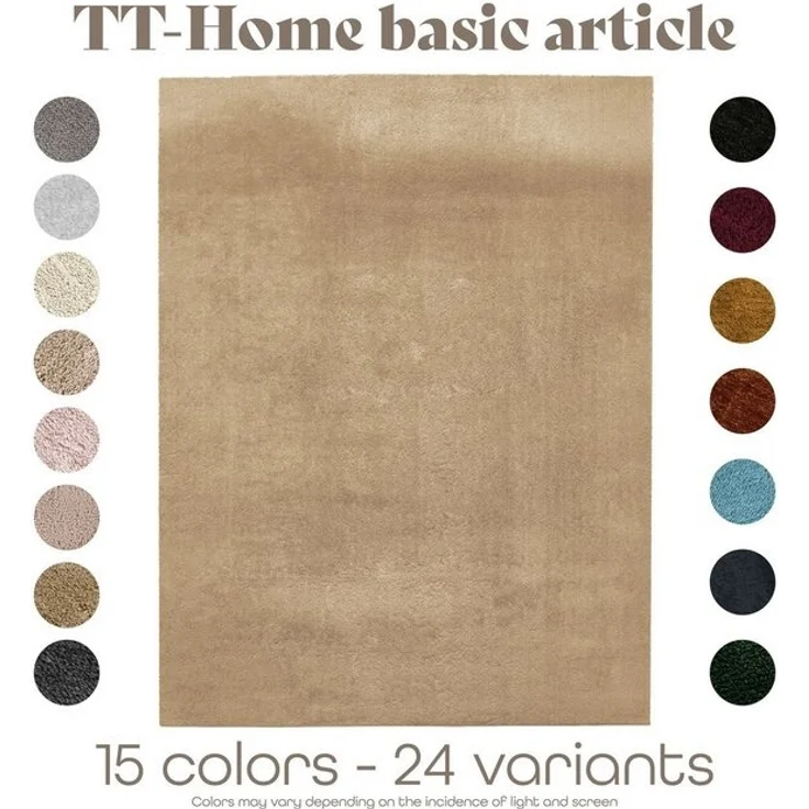TT Home Teppich, Rechteckig, Höhe: 14 mm, Wohnzimmer Kurzflor Einfarbig Modernes Design Waschbar – Bild 4