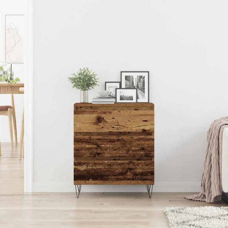 vidaXL Sideboard mit Schubladen Altholz 60 x 35 x 70 cm Holzwerkstoff 863495 – Bild 3