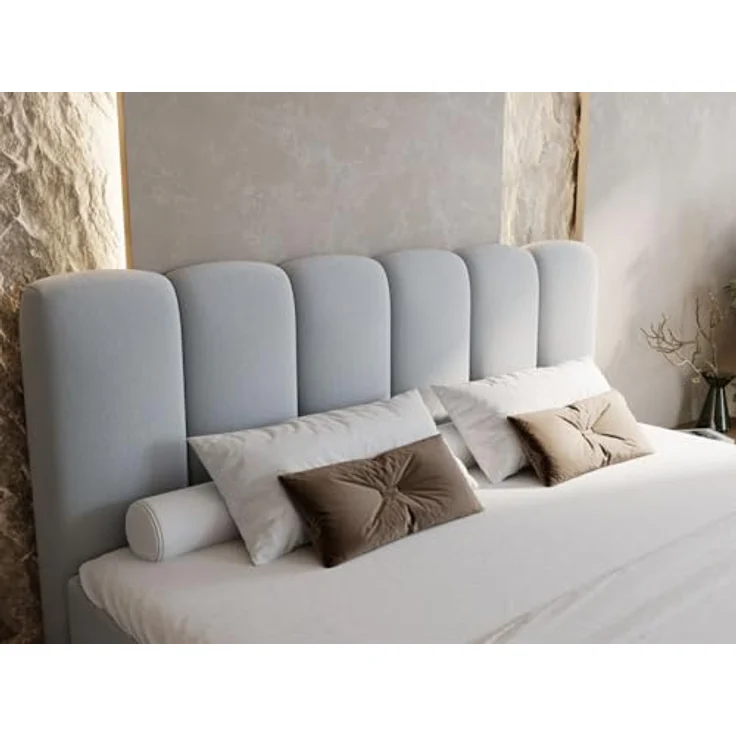 GrainGold Boxspringbett mit Bettkästen CLOUD, Modern Bett mit Kopfteil, 180x200 cm, Grau (1x Bett + 1x Topper) – Bild 6
