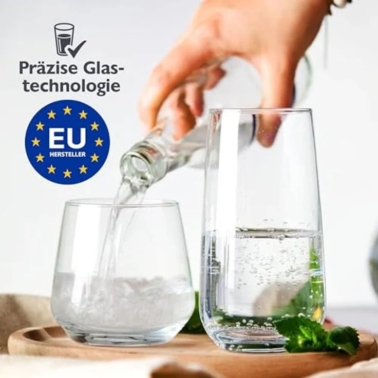 KONZEPT Gläser-Set Premium Gläser Set 12 Teilig, Wassergläser Spülmaschinenfes, 12-tlg, 6er Longdrinkgläser 480ml und 6 er Trinkgläser 310ml – Bild 2