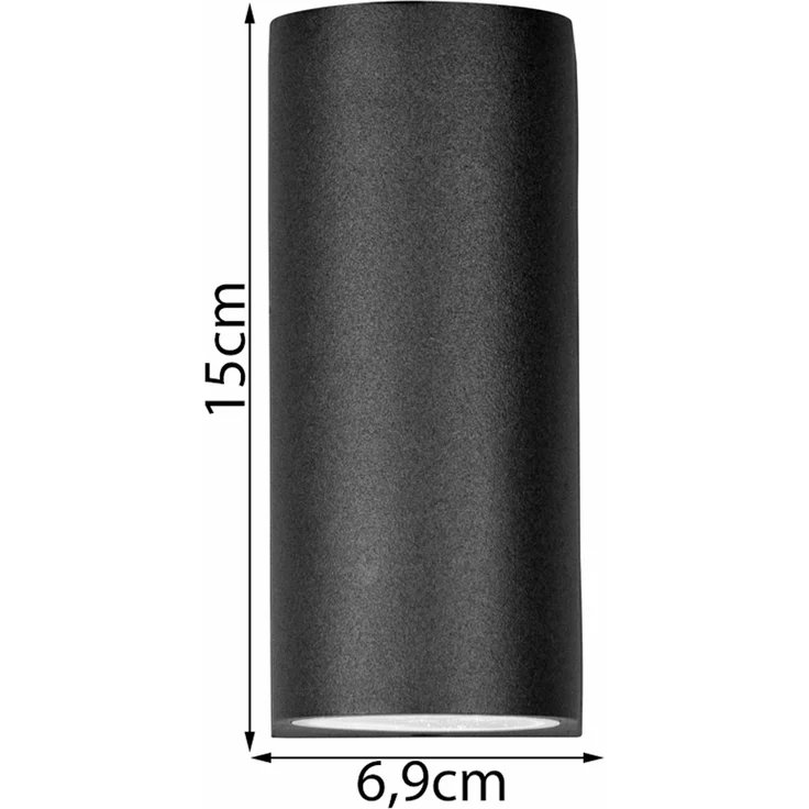Runde LED Außenwandleuchte Up and Down, Anthrazit, Höhe 15cm – Bild 4