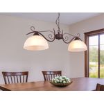 Reality|Trio Pendelleuchte im Landhausstil, Alabaster, rostfarben