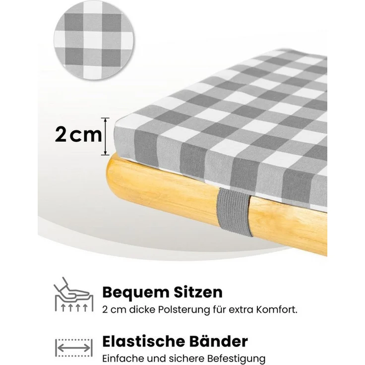 Gräfenstayn Bankauflage Biertischauflagen-Set 3-tlg Sitzpolsterung für Bierzeltgarnitur, Polsterung – Bild 4