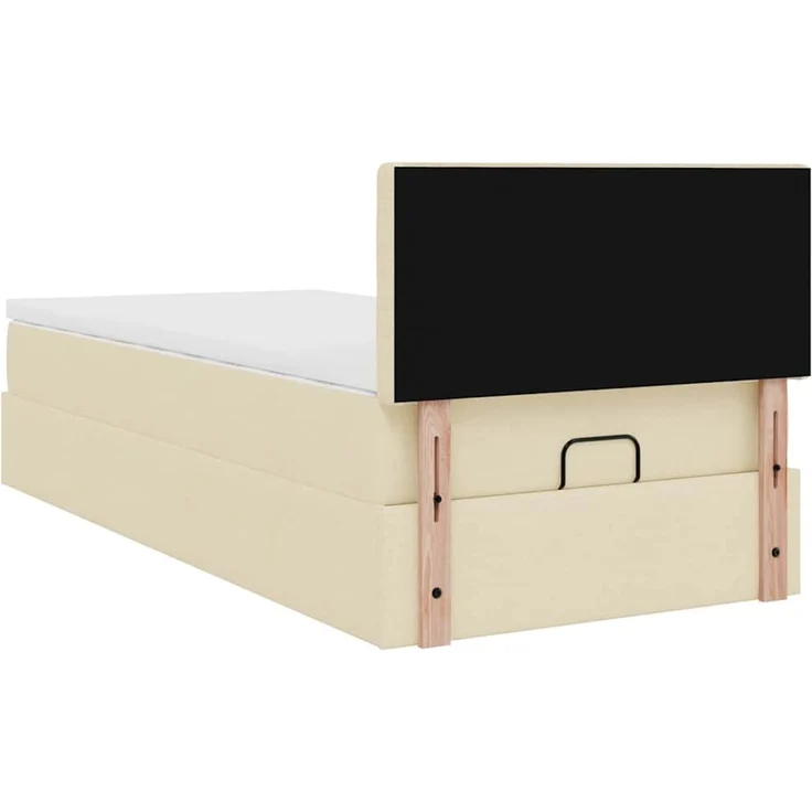 vidaXL Ottoman-Bett mit Matratze Creme 100x200 cm Stoff 3311606 – Bild 8
