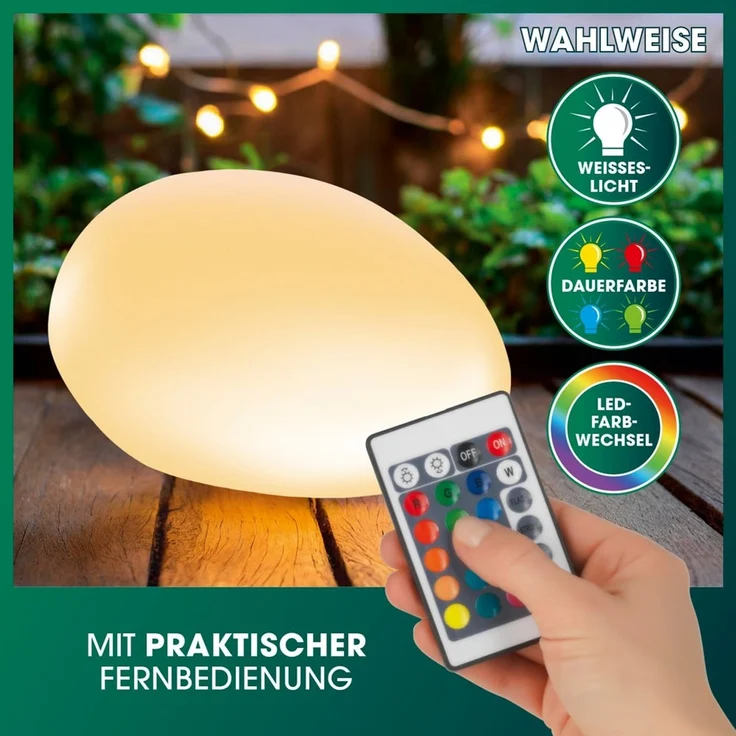 EASYmaxx LED Solarleuchte mit Farbwechsel | Deko Gartenleuchte mit LED Beleuchtung | Wunderschöne Lichteffekte mit Tageslichtsensor In & Outdoor | Gartendeko Witterungsbeständig IP67, Stein Set – Bild 6