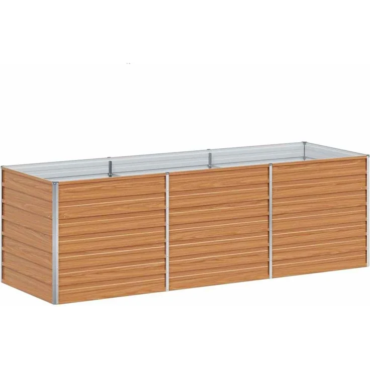 vidaXL Hochbeet Hellbraun 240 x 80 x 77 cm Verzinkter Stahl 42017336 – Bild 1
