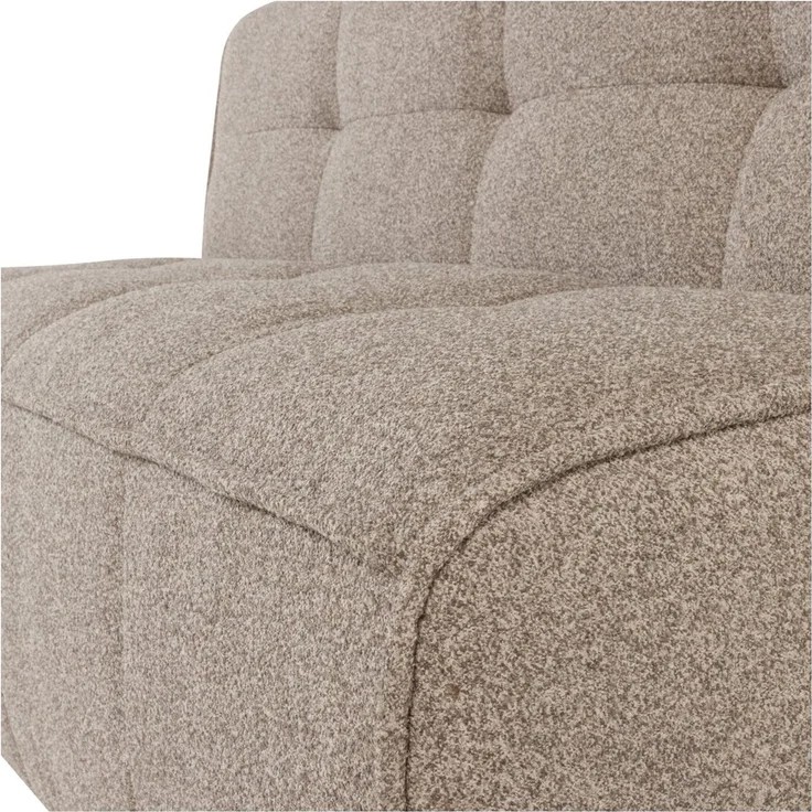 Esszimmerbank Cluster - Bouclé-Stoff Kaki Braun, 164 cm, mit Rückenlehne – Bild 4