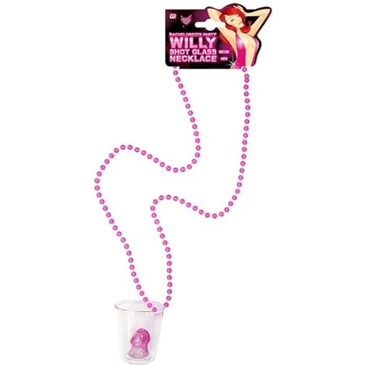 Widmann Willy Schnapsglas Halskette Junggesellinnenabschied Schmuck für Kostüme Zubehör Zubehör