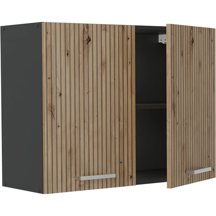 Küchenglasschrank R-Line Artisan-Eiche/Anthrazit 80 cm Vicco – Bild 3