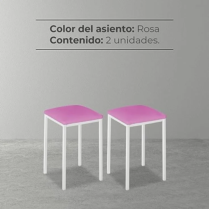 ASTIMESA Küchenstuhl aus Metall mit offener Rückenlehne, Rosa, 35 x 35 x 45 cm – Bild 6