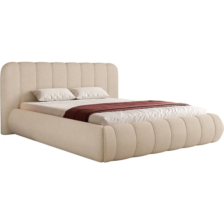 Selsey 'Malunna' Polsterbett mit Bettkasten, Chenille Beige, 160x200 cm – Bild 1