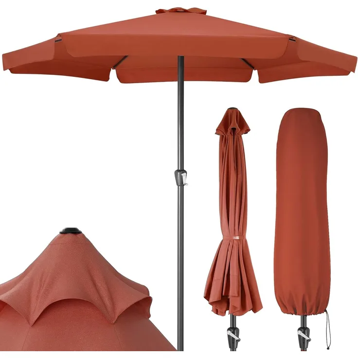 Kingsleeve® Sonnenschirm ohne Gestell, UV Schutz 80+, Alugestell / Polyester terracotta, Ø 330cm