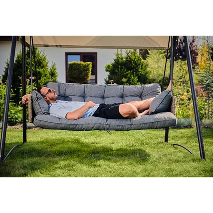 Bjird Bankauflage Pola 100 cm 120 cm 150 cm 180 cm, für Gartenbank und Hollywoodschaukel - inkl. 2 Stück Seitenkissen – Bild 8