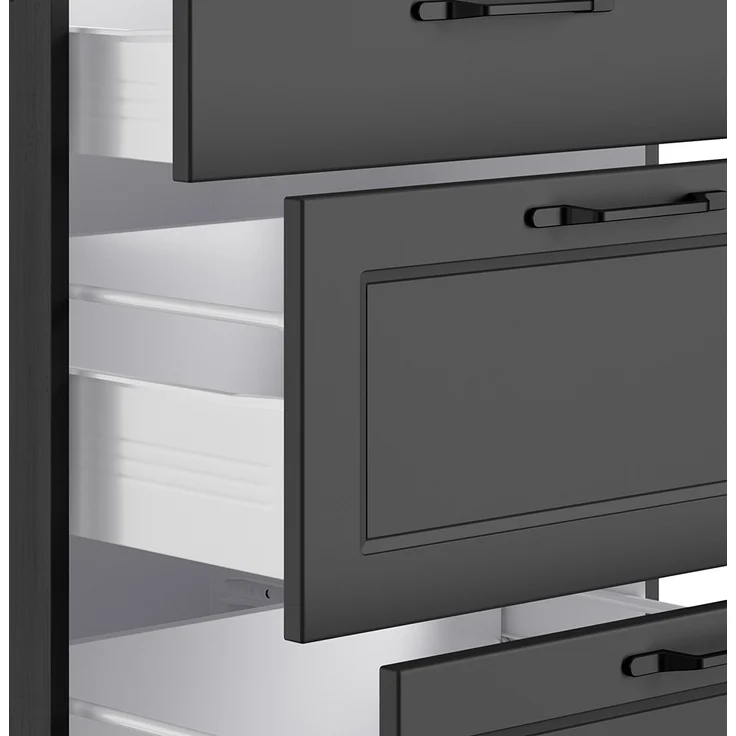 Küchenzeile 420 cm in grau, Arbeitsplatte in Eiche, MONTERREY-03 – Bild 5