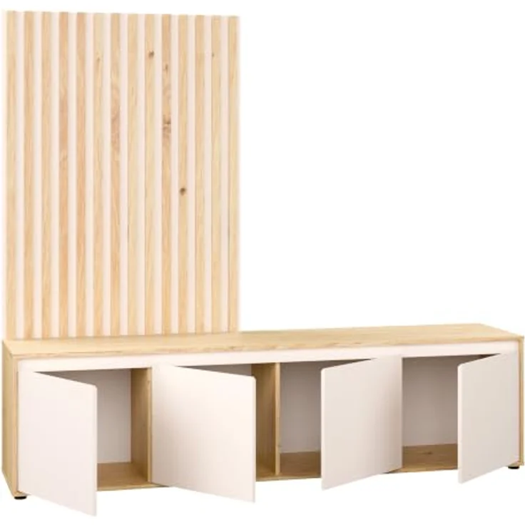 Forte Wohnwand SKELPE - Wohnzimmer in Artisan Eiche (D78)-Sand (U60) – Bild 6