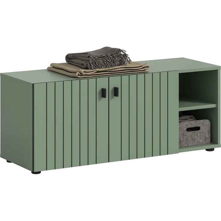 Sitzbank (B/H/T: 106x43x37 cm) in Smoke Green Nachbildung – Bild 1