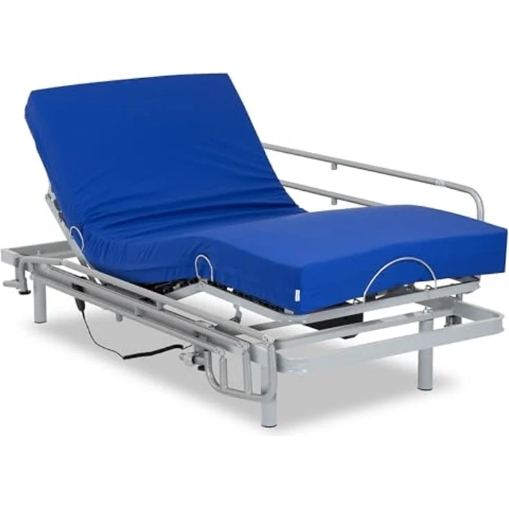 Gerialife® Gelenkbett mit Matratze, viskoelastisch, wasserdicht, 90x200 cm + Geländer – Bild 4
