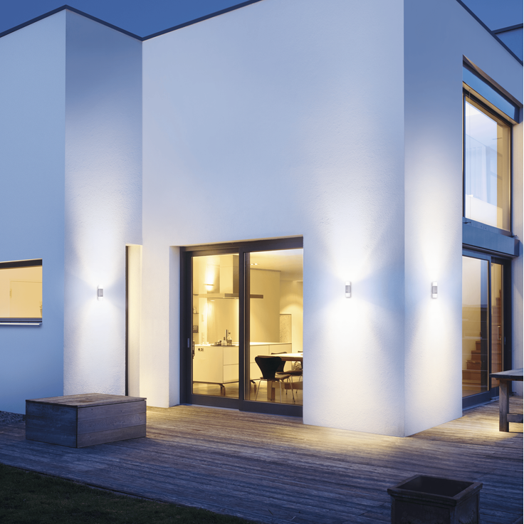 Außenwandleuchte L 910 S anthrazit, 180°-Infürarot-Bewegungsmelder, max. 12 m, 3000 K warmweiß, LED Up-/Downlight – Bild 4
