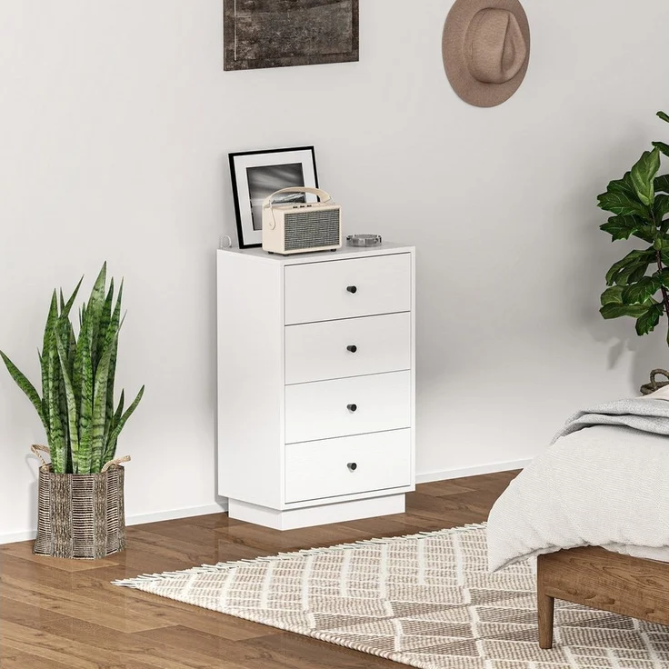 HOMCOM Kommode mit 7 Schubladen, im Modern Stil (Schrank aus Holzwerkstoff, 1 St, Sideboard), für Wohnzimmer Schlafzimmer Flur 47 x 29 x 75 cm Weiß – Bild 5