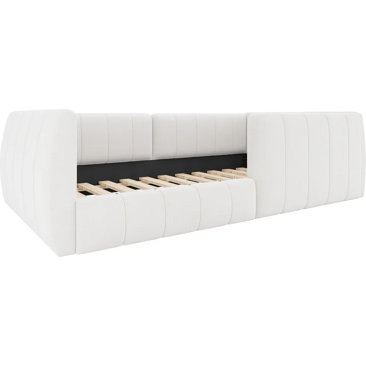 Merax Kinderbett 90 x 200cm Jugendbett, mit Sicherheitsgeländer, samt Beige – Bild 8