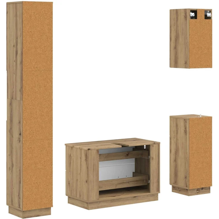vidaXL 4-teiliges Badezimmer-Schrank-Set HOORN Artisan-Eiche 3417962 – Bild 7
