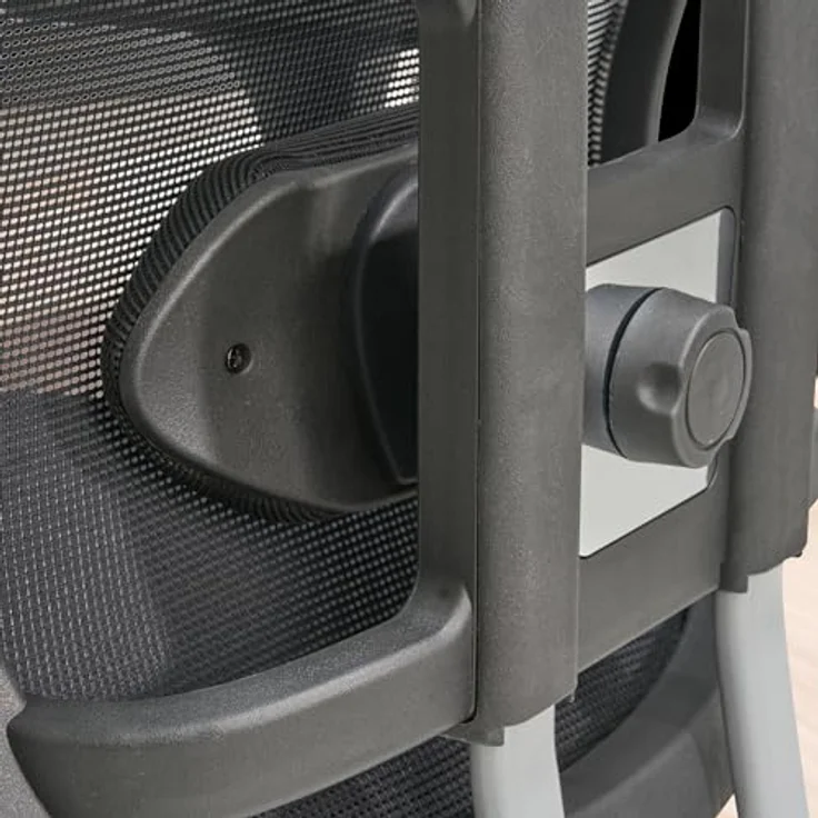 MID.YOU Drehstuhl, Schwarz, mit Wippfunktion, ergonomischer Rückenlehne in S-Form, 360° drehbar, inkl. Armlehnen, 68x130x68 cm – Bild 5