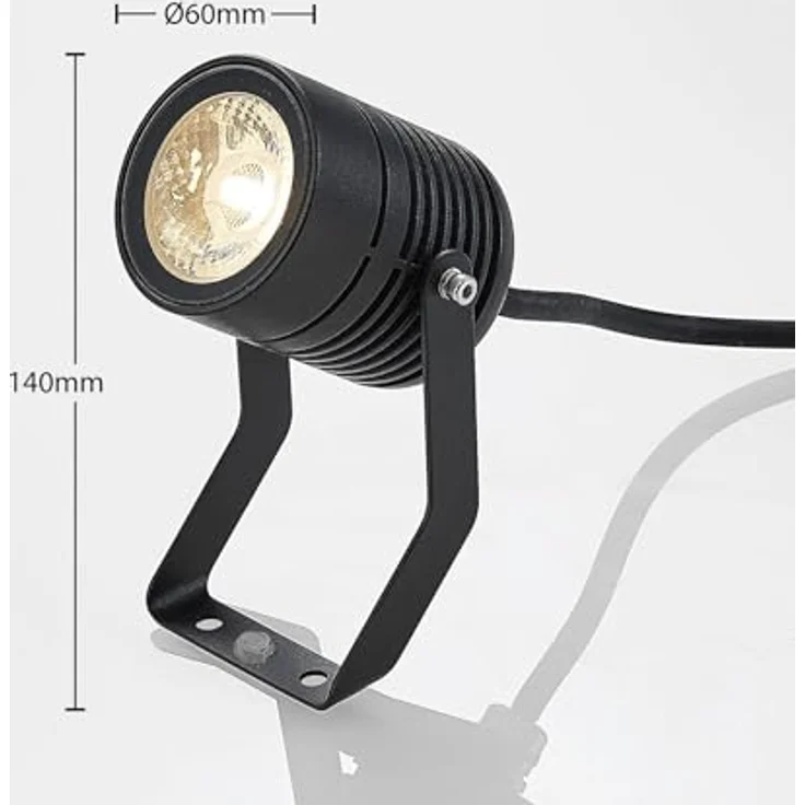 Lindby LED Außenleuchte Maris, 1-flammige Erdspießleuchte in Schwarz aus Metall, IP65, energiesparend – Bild 5