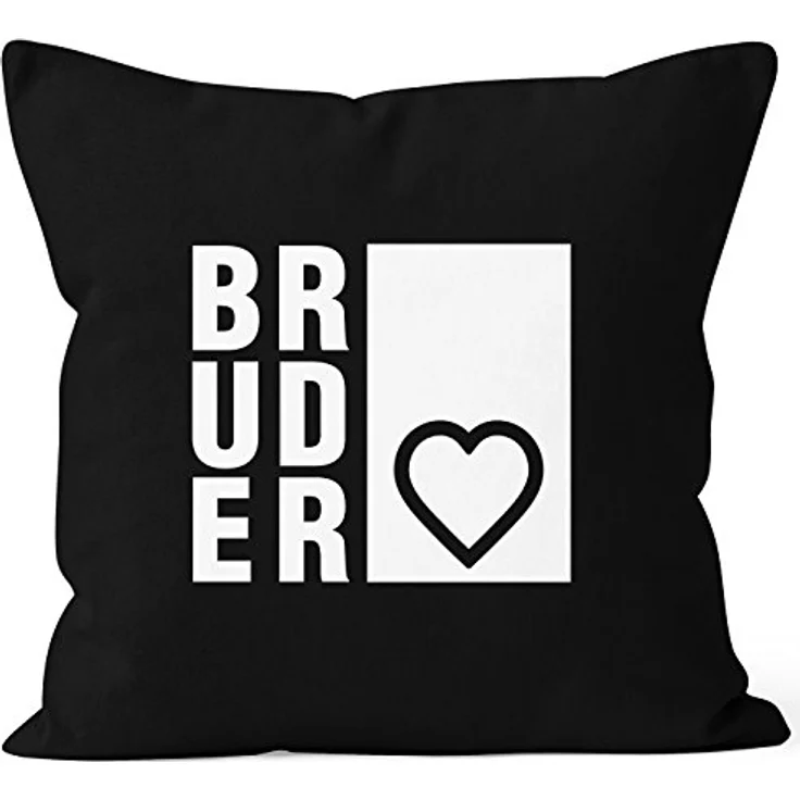 MoonWorks Dekokissen Kissenbezug Bruderherz Bruder Geschenk Geburtstag Kissen-Hülle 40x40 Baumwolle Moonworks® – Bild 2