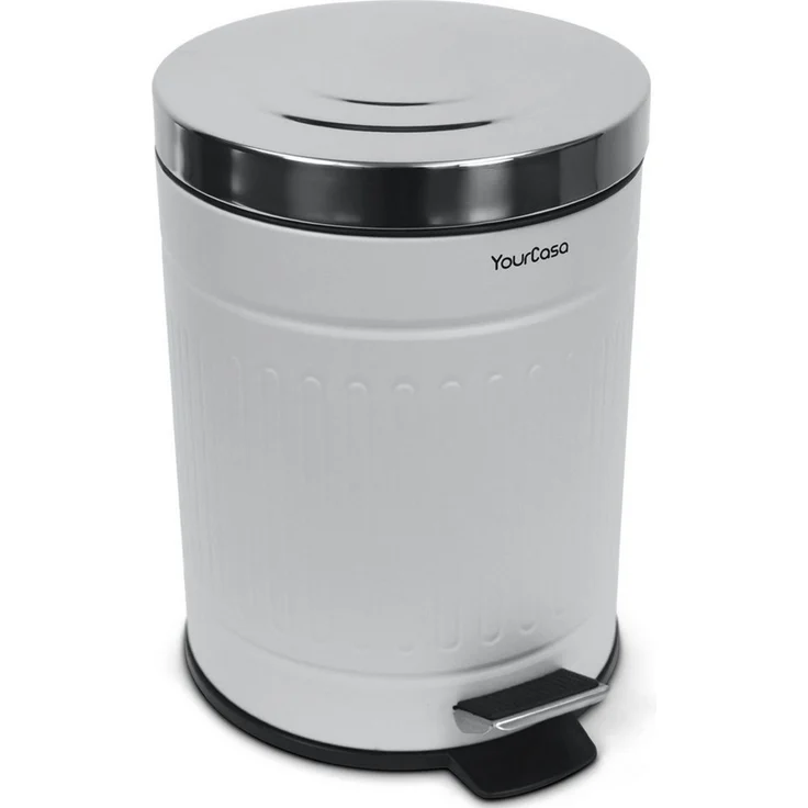 YourCasa Mülleimer YourCasa® Mülleimer Bad [5L] Edelstahl Retro Design - Kosmetikeimer, Fassungsvermögen 5 Liter, Edelstahl pulverbeschichtet, Soft Close – Bild 1