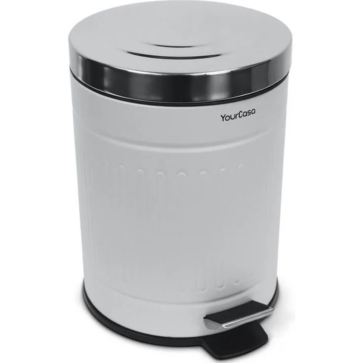 YourCasa Mülleimer YourCasa® Mülleimer Bad [5L] Edelstahl Retro Design - Kosmetikeimer, Fassungsvermögen 5 Liter, Edelstahl pulverbeschichtet, Soft Close