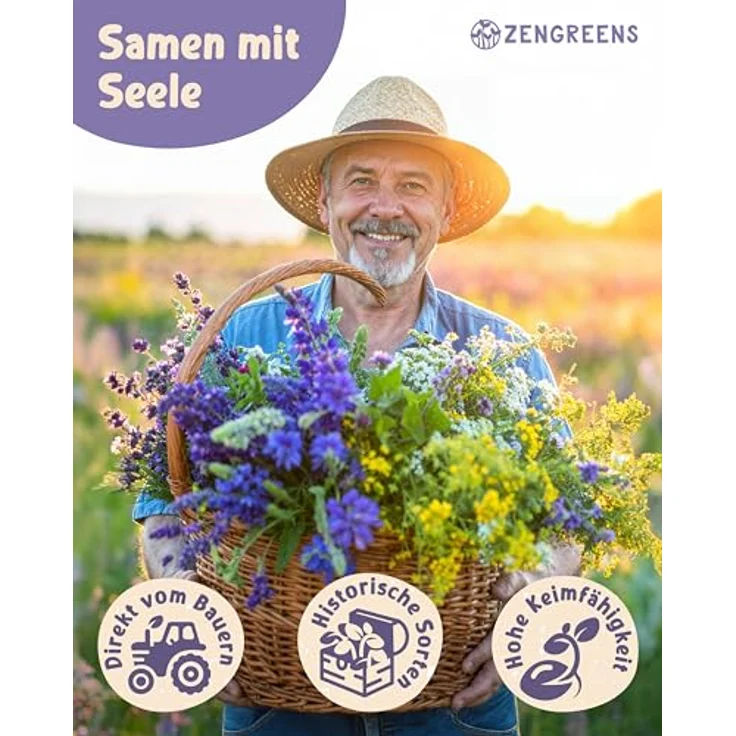 ZenGreens® - Bio Heil- und Teekräutersamen im 20er Set - 20 Heil- und Tee Kräuter Samen für den einfachen Anbau im Garten, Balkon oder Hochbeet - Pflanzensamen - Saatgut – Bild 3