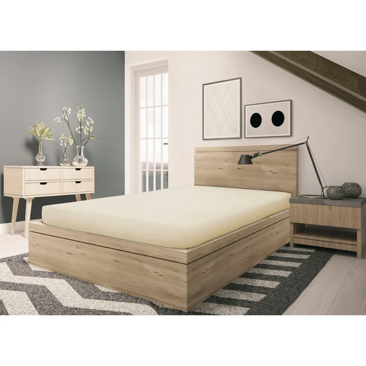 Setex REFIBRA Feinbiber Spannbettlaken creme 200 x 200 cm – Bild 3