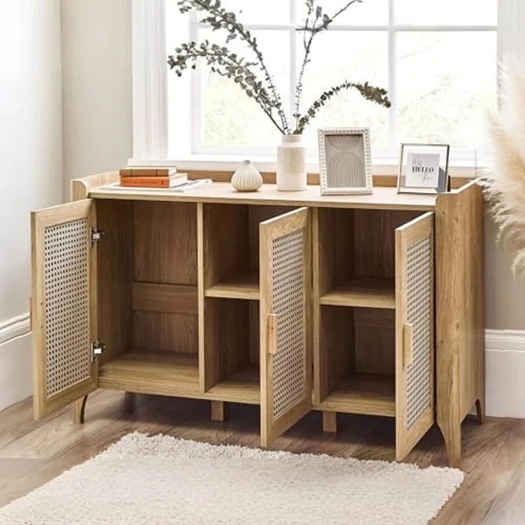 Julian Bowen Sydney 3-türiges Sideboard, Eiche, 75x120x41cm – Bild 7