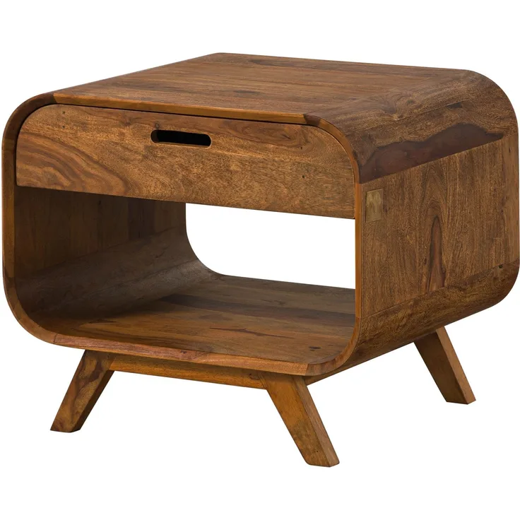 Couchtisch Sheesham 60x50x50 hellbraun lackiert MAILAND #130