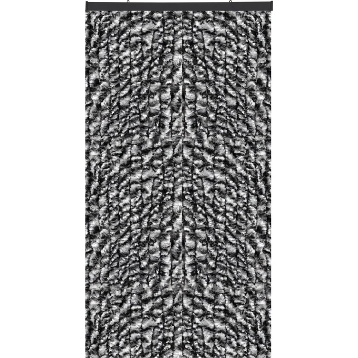 Flauschvorhang in Sondergröße - Türvorhang Breite: 120cm - Länge: 250cm, Schwarz Meliert – Bild 1