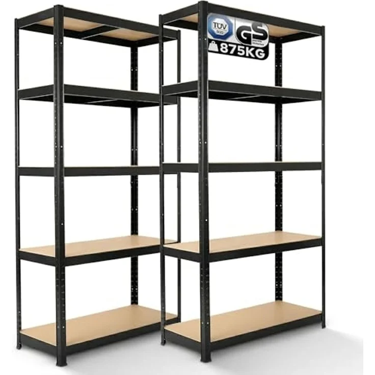 Arebos Schwerlastregal Kellerregal Steckregal Lagerregal 180 x 90 x 40 cm, Set 2-tlg. – Bild 1