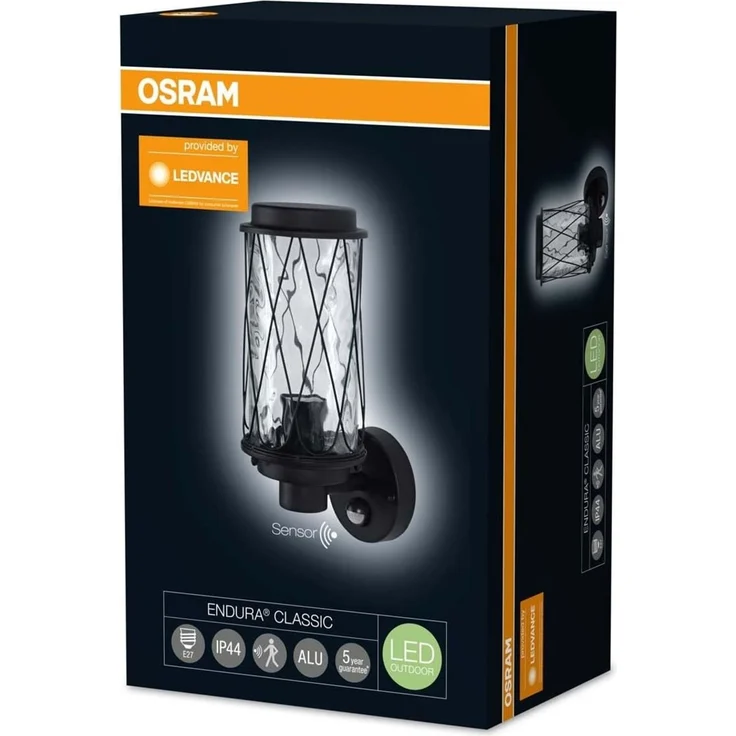 Osram LED Wand- und Deckenleuchte, Leuchte fuerAussenanwendungen, Sockel E27, Integrierter Tageslicht- und Bewegungssensor, Endura Classic Cage Up Sens – Bild 8
