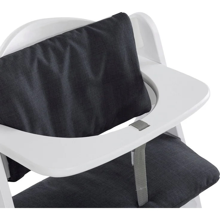 Hauck Highchair Pad Deluxe, Hochstuhlauflage für Hauck Holzhochstuhl Alpha+, Einfache Befestigung, Melange Charcoal (Grau) – Bild 1