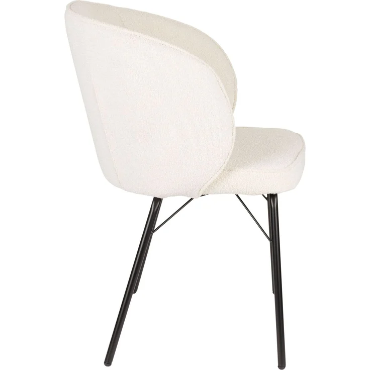 Esszimmerstuhl Joa im 2er-Set, Weiß gepolstert mit Gestell aus Eisen 59,5x60x81 cm – Bild 2