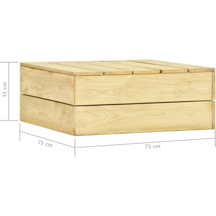Gartentisch, Balkontisch, Esstisch 75 x 75 x 31 cm Kiefernholz Imprägniert – Bild 5